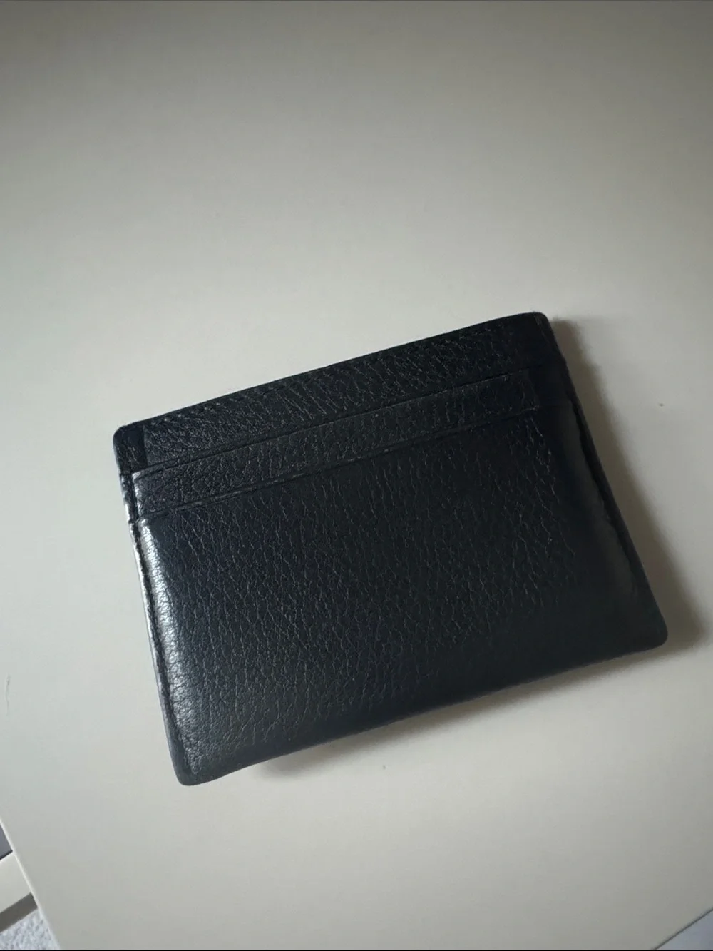 Tory Burch Black Leather Card Holder with Gold Logo